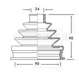 BORG & BECK gofruotoji membrana, kardaninis velenas BCB2281